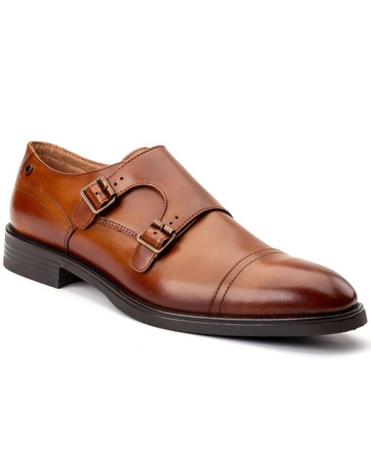 Base London Brown Taper Monk Shoes for men