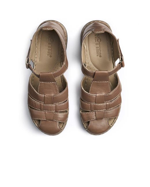 Hotter Brown Sharini Extra Wide Sandals