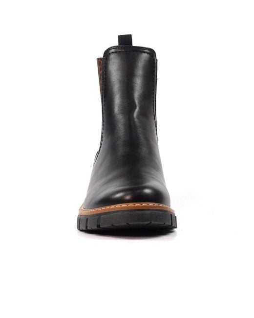 Lunar Black Ribble Ankle Boots