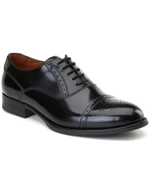 Base London Black Franklin Toe Cap Oxford Shoes for men
