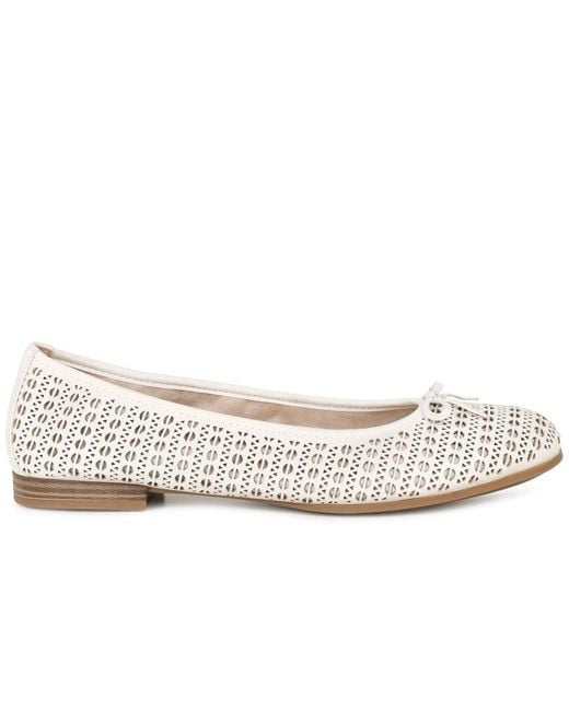 Tamaris White Alena Ballet Pumps