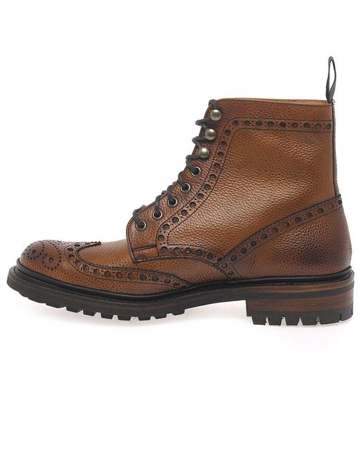Cheaney Brown Tweed Formal Lace Up Boots for men