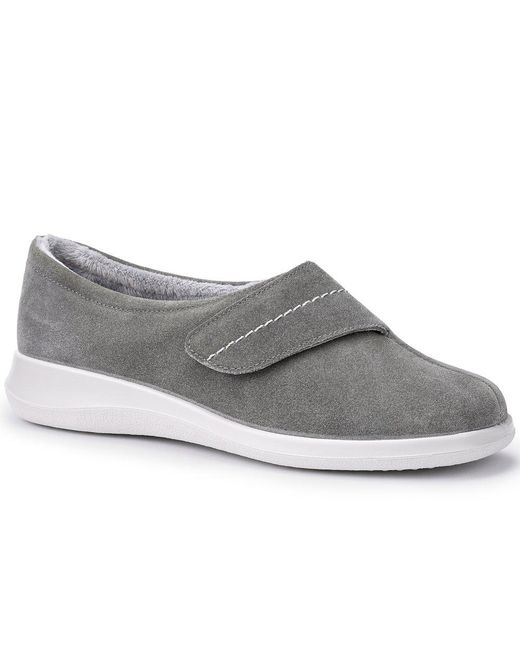 Hotter Gray Wrap Slippers