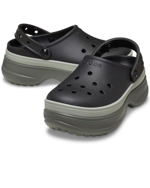 CROCSTM Black Classic Stacked Clogs