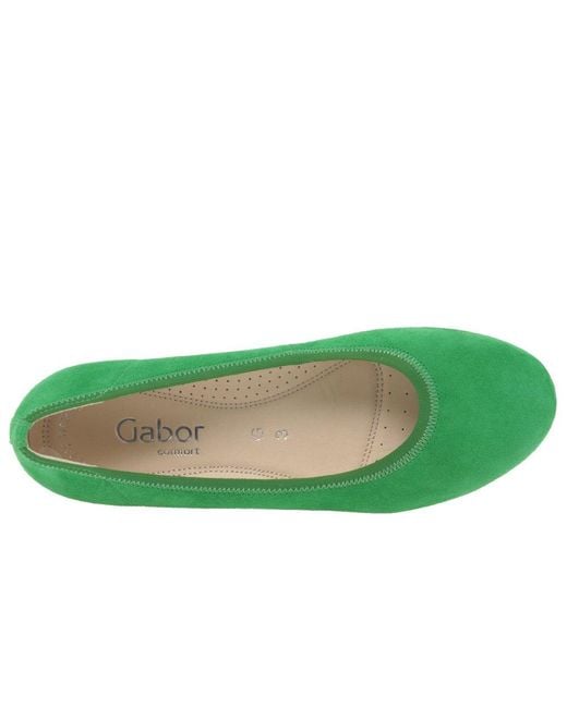 Gabor Green Epworth Low Wedge Heeled Shoes