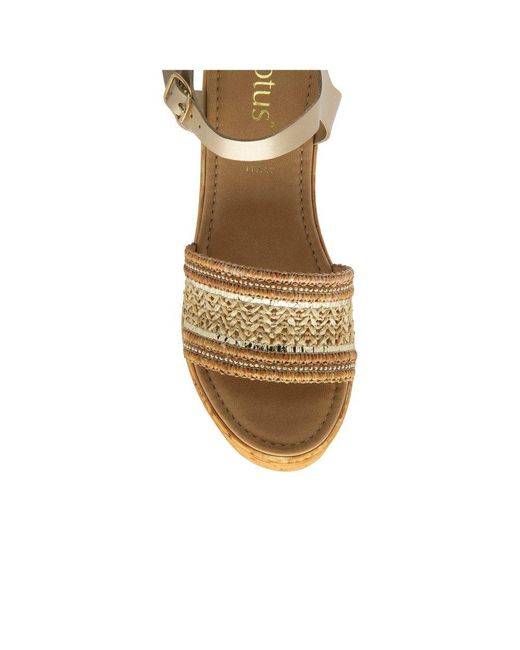 Lotus Brown Chelsia Heeled Sandals