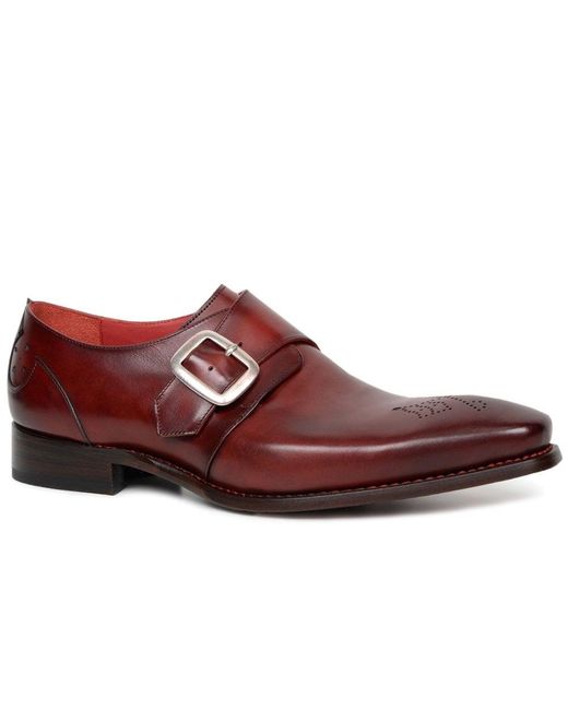red monk strap shoes