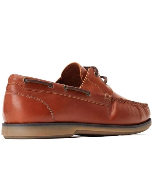 Base London Brown Stern Boat Shoes for men