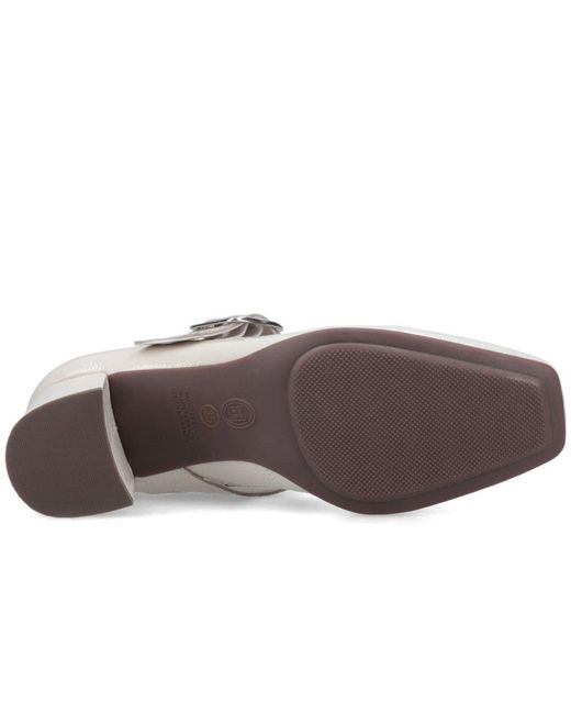 Hush Puppies White Celcilia Buckle Court Shoes