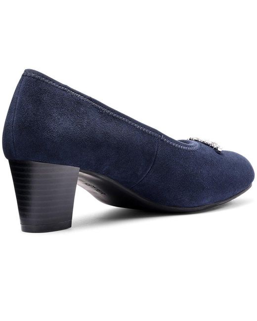 Hotter Blue Strut Court Shoes