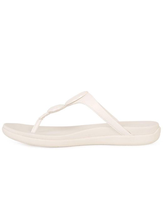 Fitflop White Solay Glossy Disc Toe Post Sandals