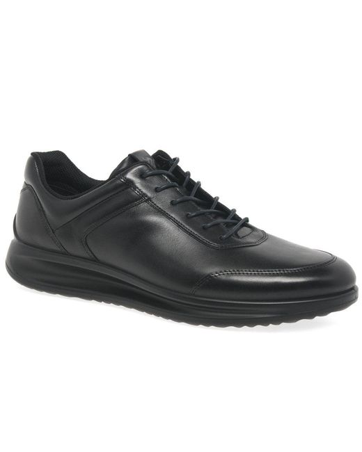 Ecco Black Aquet Mens Lightweight Smart Casual Lace Up Leather Trainers for men
