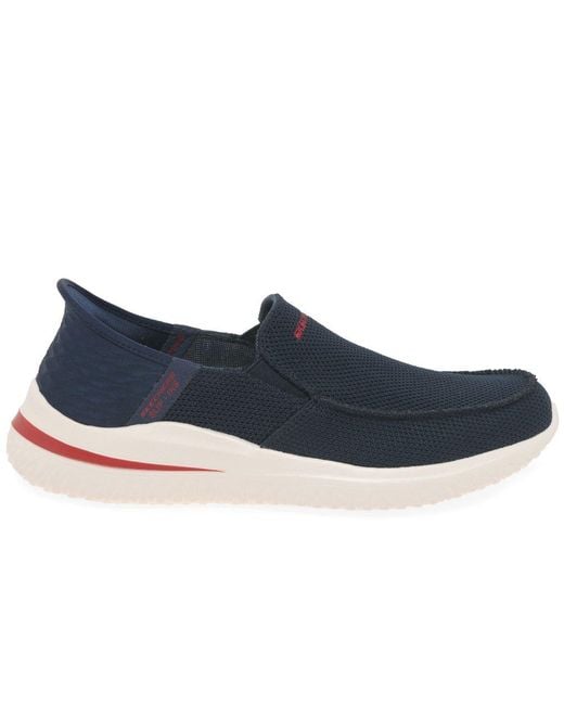 Skechers Blue Delson Cabrino Slip In Shoes for men