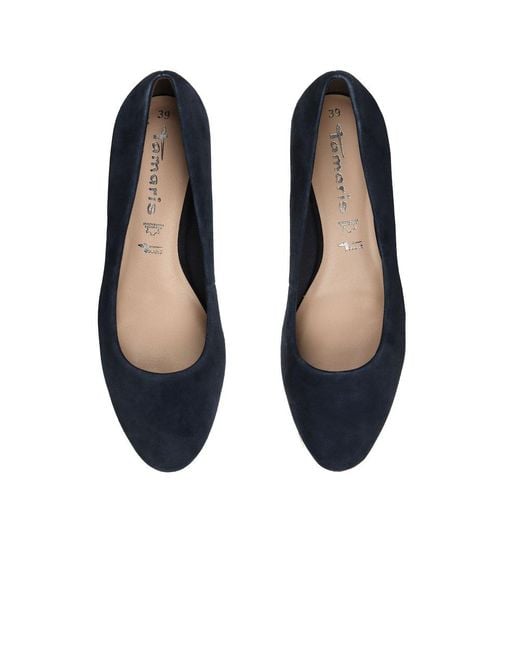 Tamaris Blue Peony Wedge Espadrilles