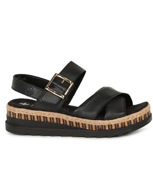 Rieker Black Cayman Sandals