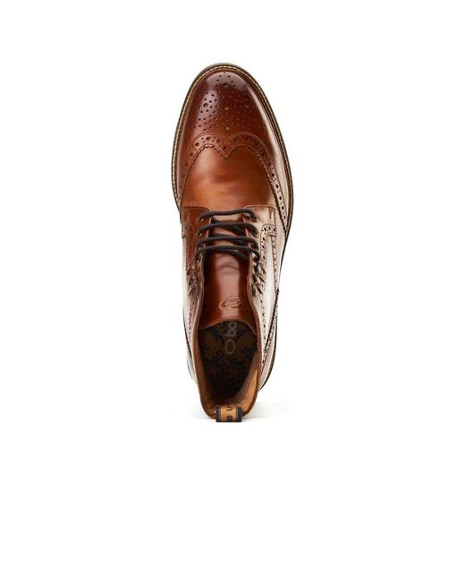 Base London Brown Bristol Brogue Boots for men