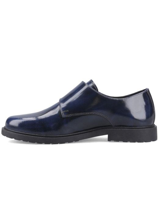 Hush Puppies Blue Verity Hi-Shine Monk Shoes