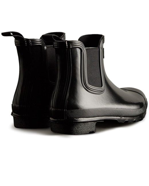Hunter Black Original Chelsea Gloss Wellingtons