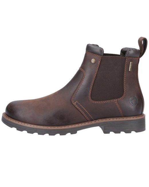 Cotswold Brown Chunky Leather Chelsea Boots for men