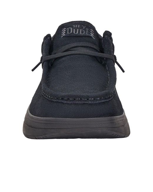 HeyDude Blue Wally Comf Suede Slip On Shoes for men
