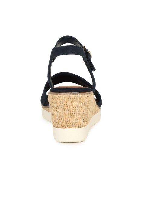 Tamaris Blue Tulip Wedge Heel Espadrille Sandals