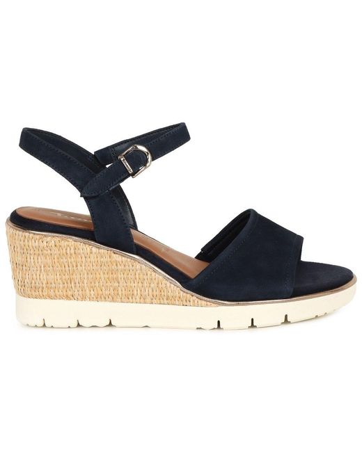 Tamaris Blue Tulip Wedge Heel Espadrille Sandals