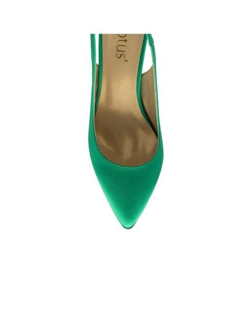 Lotus Green Reeva Slingback Court Shoes Size: 3