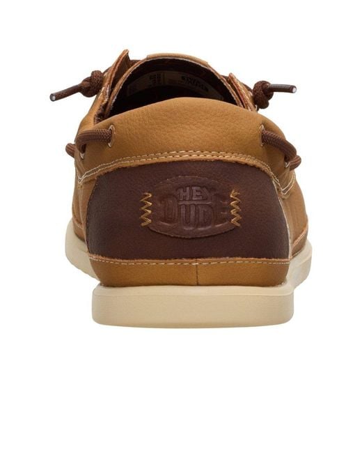 HeyDude Brown Harbour Low Boat Shoes for men