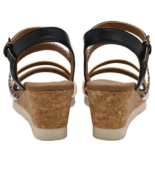 Lotus Metallic Kitty Wedge Sandals