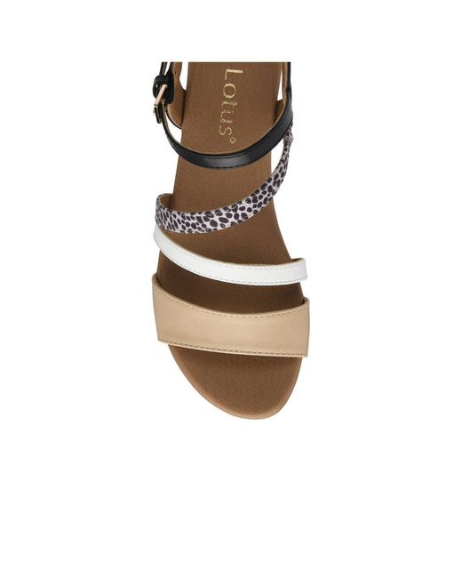Lotus Metallic Kitty Wedge Sandals