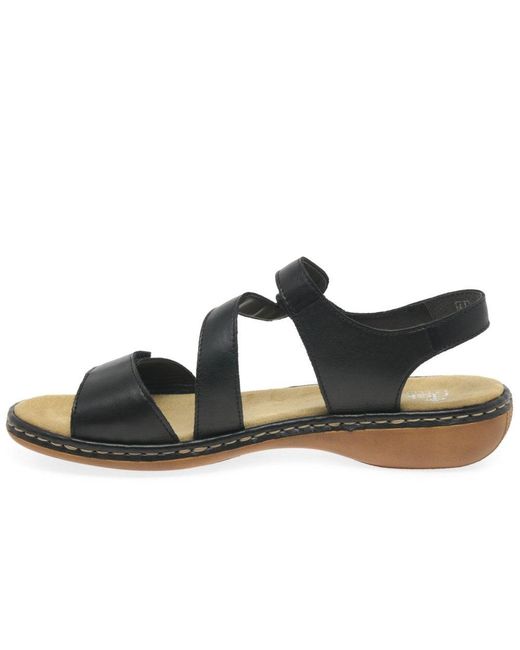 Rieker Black Sphere Riptape Sandals