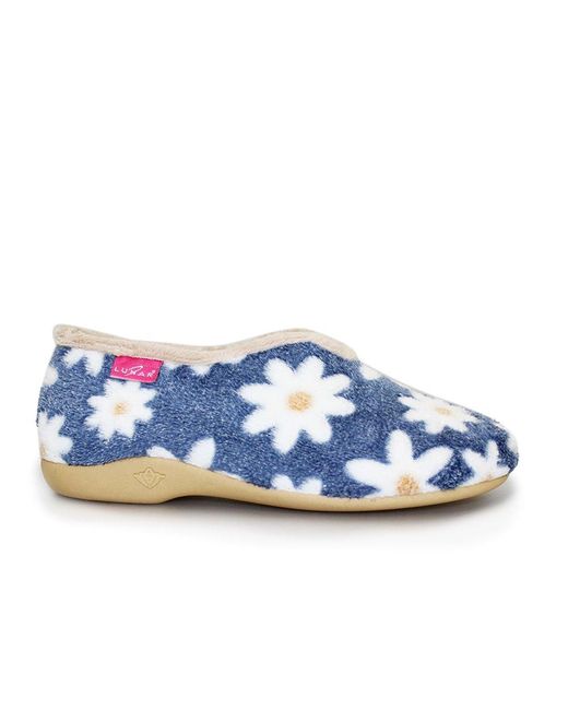 Lunar Blue Daisy Slippers