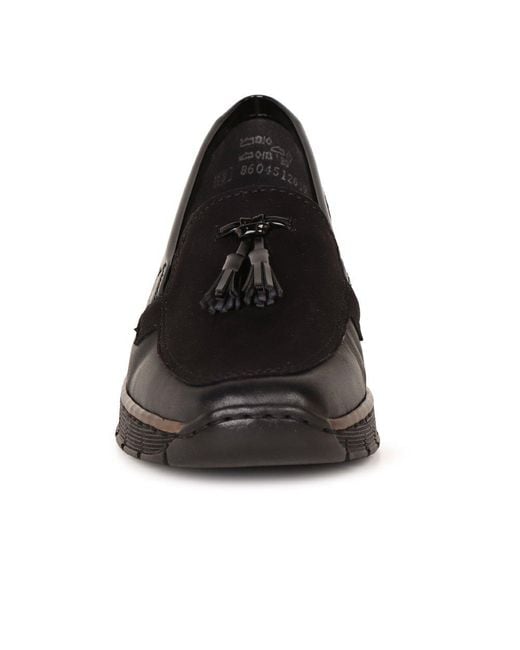 Rieker Black Grade Tassel Loafers