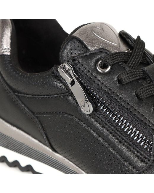 Marco Tozzi Black Tina Trainers /Gun