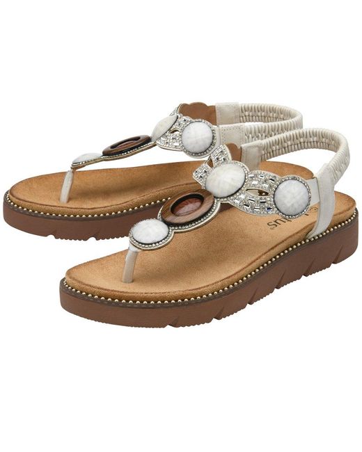 Lotus White Alcina Sandals
