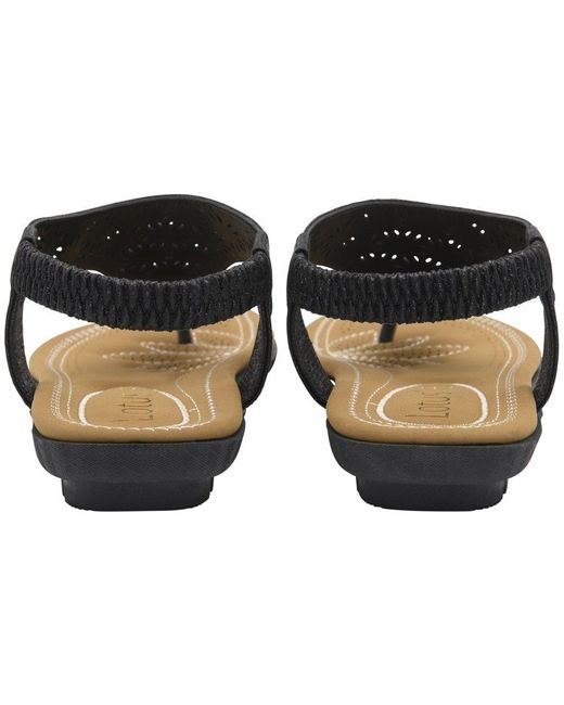 Lotus Black Vena Sandals