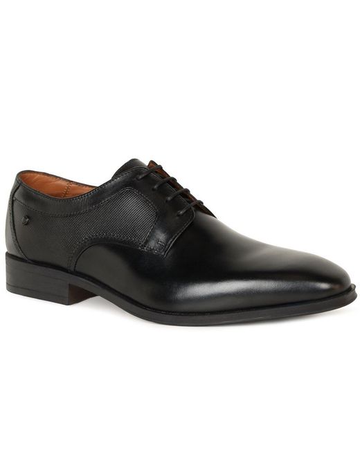 Base London Black Dome Classic Leather Shoes for men