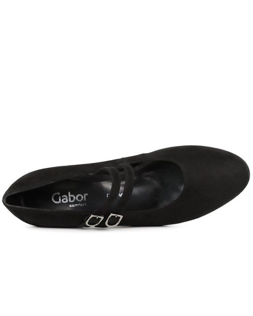 Gabor White Belva Mary Jane Court Shoes Colour: Puder Patent
