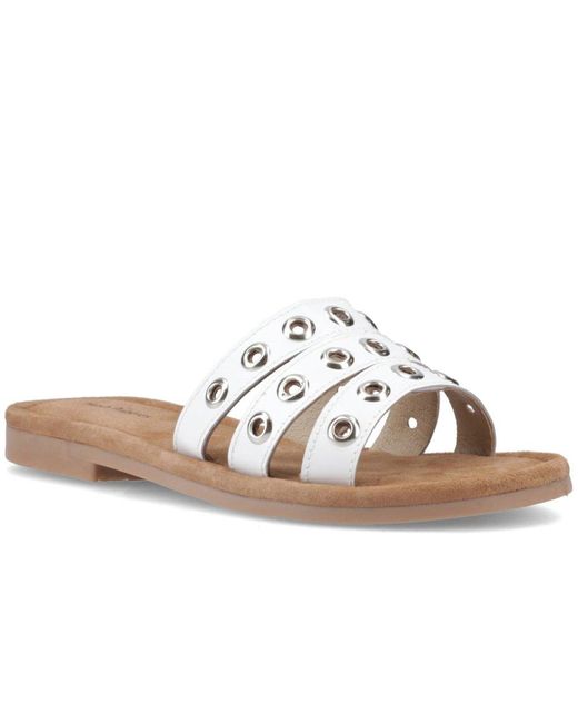 Hush Puppies White Taylor Mules