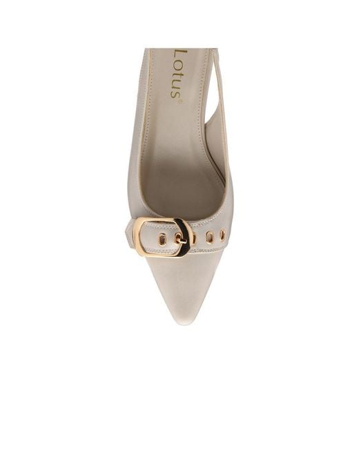 Lotus White Rida Slingback Court Shoes