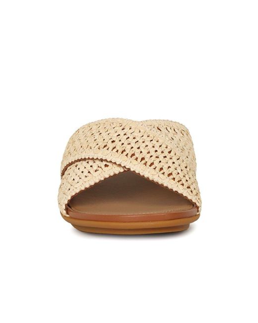 Fitflop Brown Fitflop Gracie Woven Cross Slide Sandals