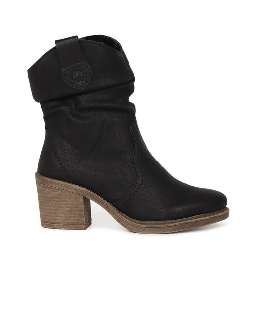 Rieker Black Lasso Ankle Boots