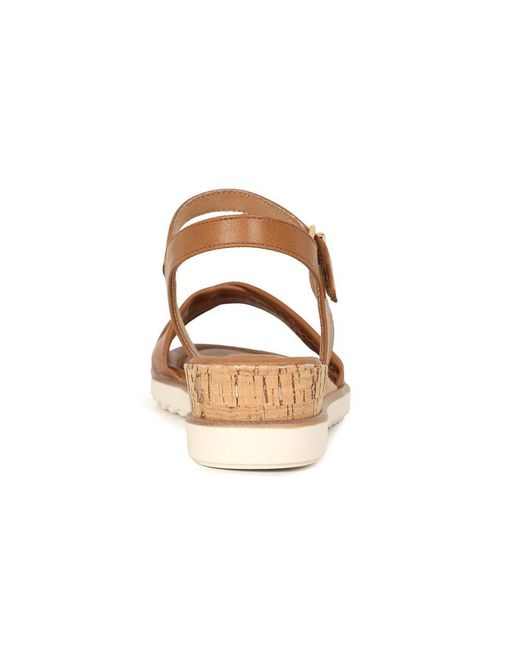 Tamaris Brown Carnation Low Wedge Sandals