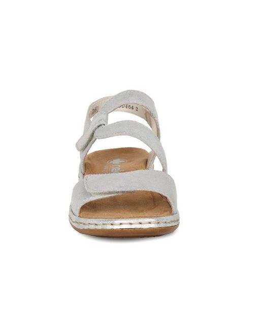 Rieker White Sphere Riptape Sandals