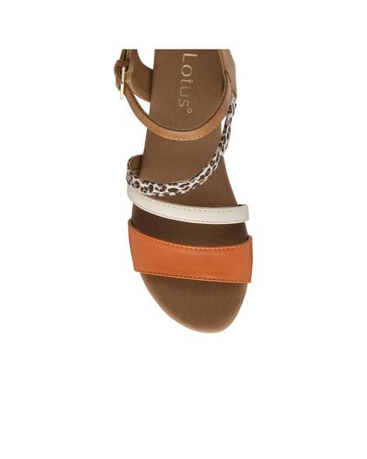 Lotus Metallic Kitty Wedge Sandals