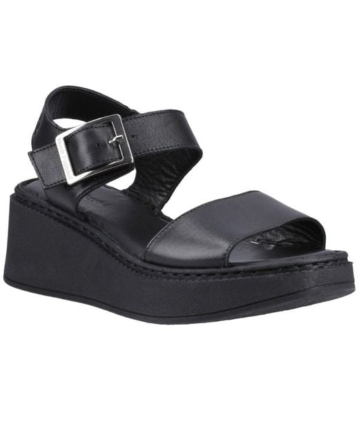 Hush Puppies Black Beatrix Wedge Sandals