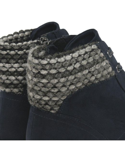 Marco Tozzi Blue Dallas Ankle Boots