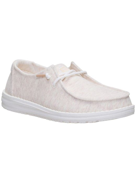 HeyDude White Wendy Stretch Slip On Shoes