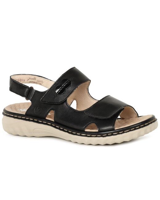Rieker Black Grenada Sandals