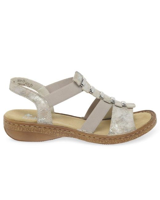 Rieker Metallic Trim Sling Back Sandals